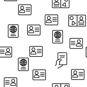 Passport Vector Seamless Pattern Illustrazione stock