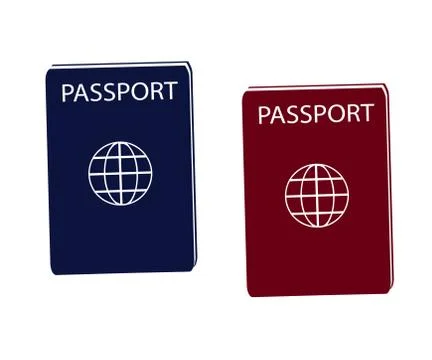 Passport on a white background. Cartoon. Vector Stock Illustration