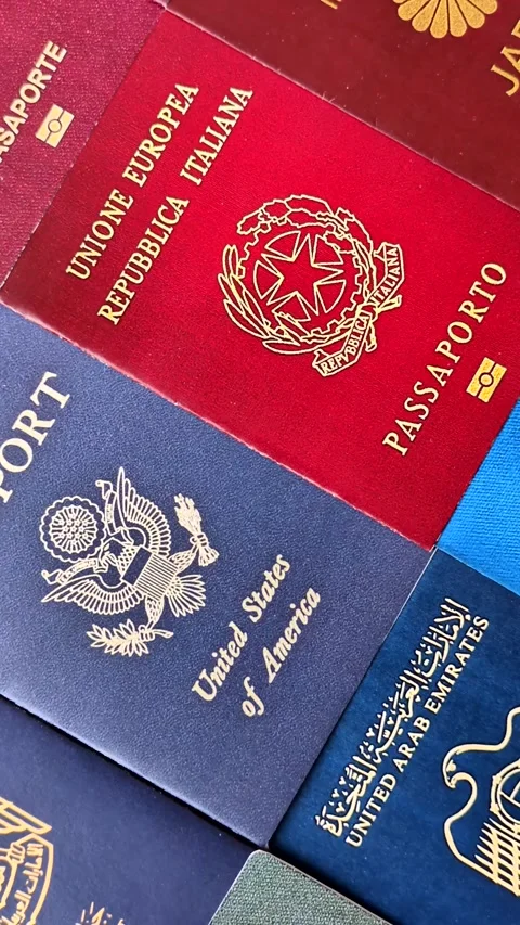 Passports of citizens of different countries of the world Stock Footage 310882915