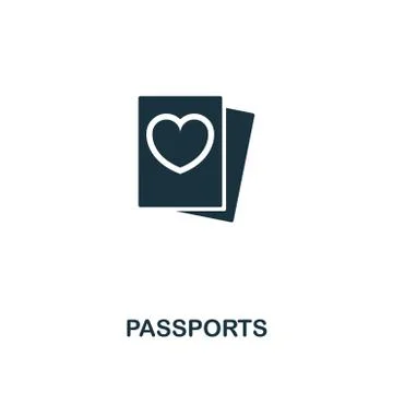 Passports creative icon. Simple element illustration. Passports concept symbol Stock Illustration