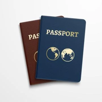 Passports international identification document. Vector travelling concept Illustrazione stock