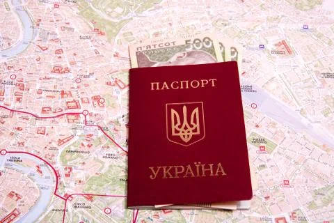 Passports on a map of the Rome Stock Photos