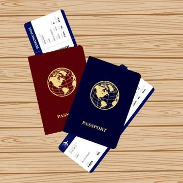 Passports tickets Stock Illustration