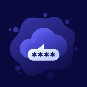 Password access to a cloud icon, vector design 스톡 일러스트