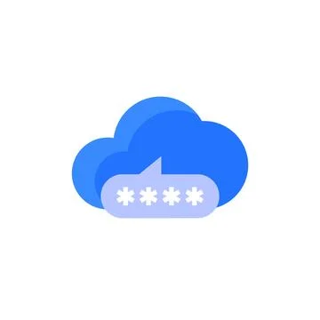 Password access to a cloud icon, vector Stock Illustration