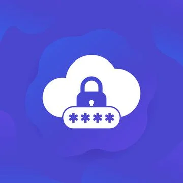 Password access to cloud service icon Illustrazione stock