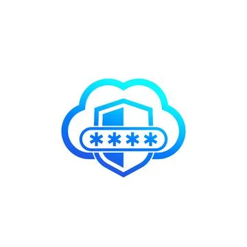 Password access to a cloud vector icon Stock Illustration