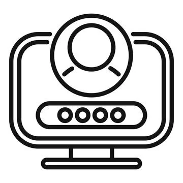 Password access data icon outline vector. Personal computer イラスト素材