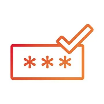Password access data security gradient style icon Stock Illustration