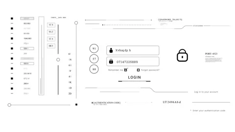 Password access Login HUD. White background Stock Footage 290880477