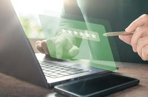 Password to access personal user data, cybersecurity concept. login and passw Stock Photos