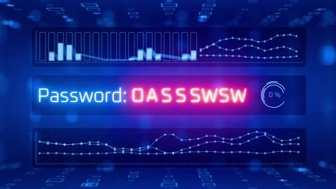 Password and database hacking. Cryptocurrency exchange hacking. Stockbeeldmateriaal 333184554