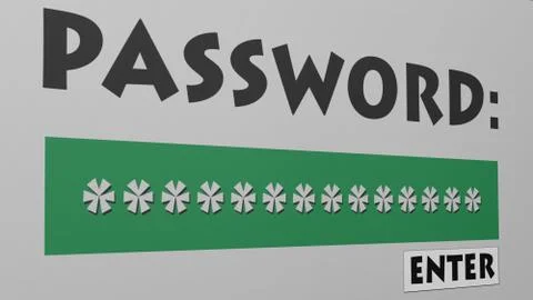 Password and Enter Stock Illustration