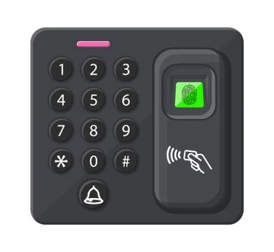 Password and fingerprint security device Stock Illustration