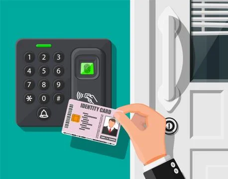 Password and fingerprint security device with hand イラスト素材