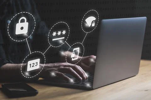 Password and internet security concept Stock Photos