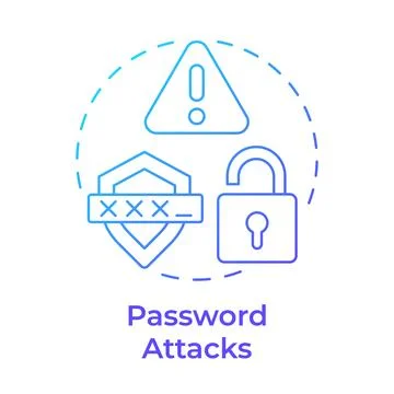 Password attacks blue gradient concept icon 스톡 일러스트
