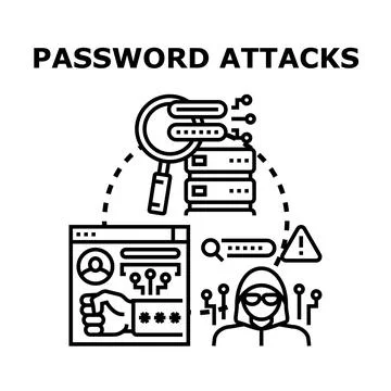 Password attacks concept for unauthorized online access Stock Illustration