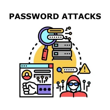 Password attacks concept for unauthorized online access Stock Illustration
