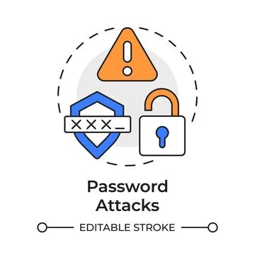 Password attacks multi color concept icon Illustrazione stock