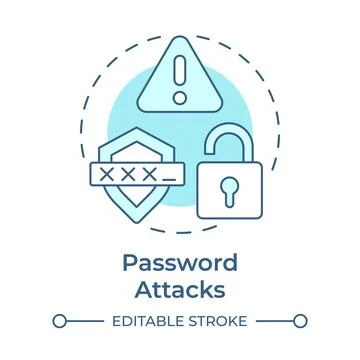 Password attacks soft blue concept icon Illustrazione stock
