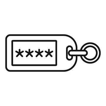Password badge icon outline vector. Secure defense 库存插图