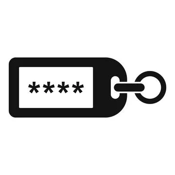 Password badge icon simple vector. Secure defense Stock Illustration
