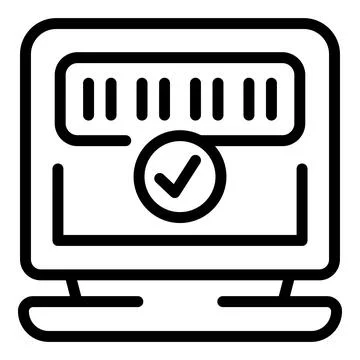 Password barcode icon, outline style Ilustración de archivo