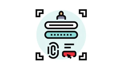 Password biometrics integration color icon animation Stock Footage 326109962