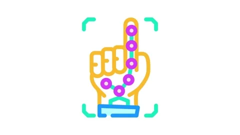 Password biometrics integration color icon animation Stock Footage 327261143