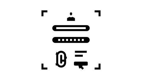 Password biometrics integration glyph icon animation Stock Footage 326147121