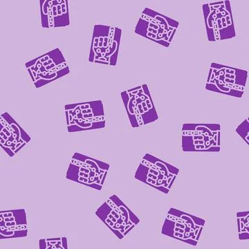 Password biometrics integration glyph vector seamless pattern Stock Illustration