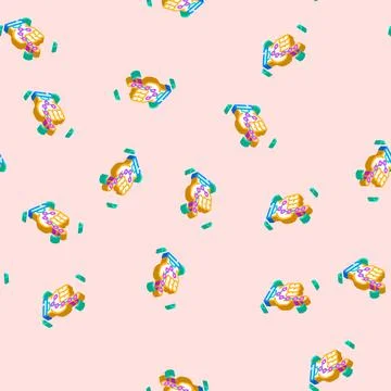 Password biometrics integration isometric icon seamless pattern 库存插图