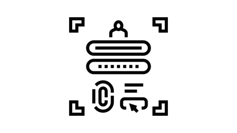 Password biometrics integration line icon animation Stock Footage 326127201