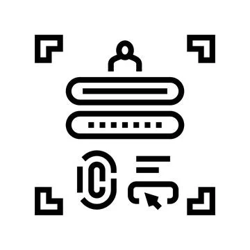 Password biometrics integration line icon vector illustration Illustrazione stock