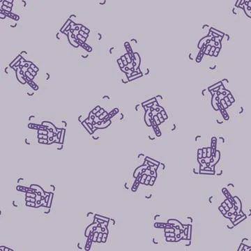 Password biometrics integration line vector seamless pattern Stock Illustration