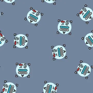 Password biometrics integration vector seamless pattern Stock Illustration