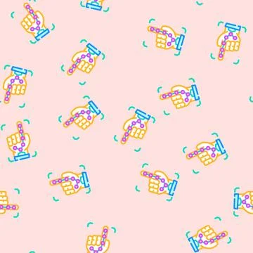 Password biometrics integration vector seamless pattern 库存插图