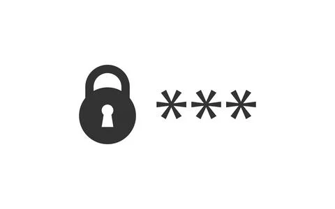 Password black icon in flat style. Secure code button. Vector for website, .. イラスト素材