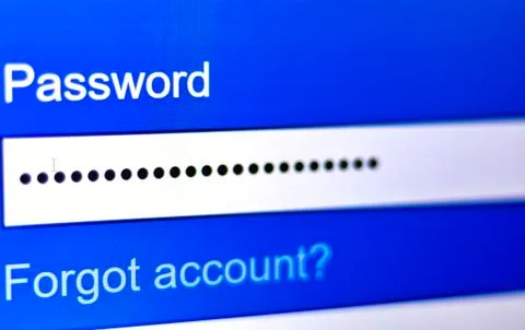 Password box in Internet Browser on Computer Screen Stock Photos