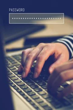 Password box in internet browser, online security Fotos Stock
