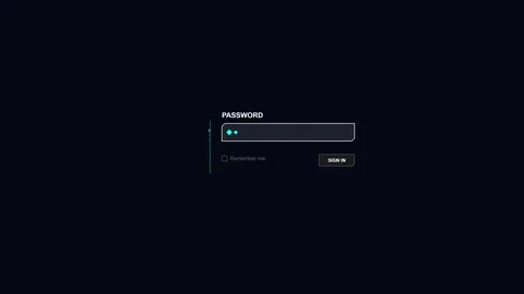 Password box security login interface with hidden characters for data prote.. Stock Footage 345100822