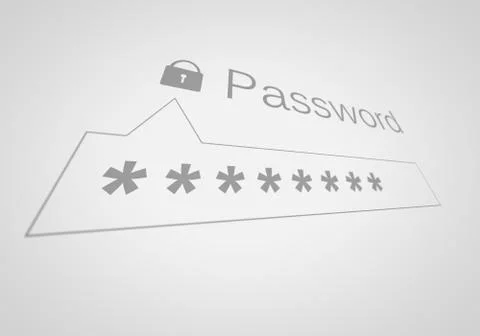 Password box in shallow depth of field. Stock Illustration