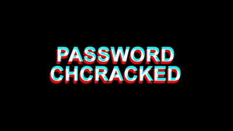 Password ChCRACKED Glitch Effect Text Digital TV Distortion 4K Loop Animation 動画素材 107070179