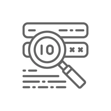 Password check, virus scan line icon. 스톡 일러스트