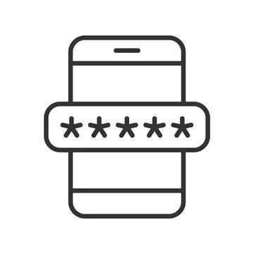 Password code smartphone icon in line design. password code, PIN entry, secure Stock-Illustration
