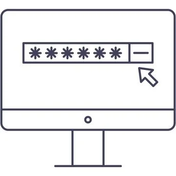 Password computer vector secure login flat icon Illustrazione stock