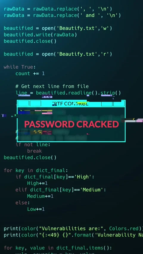 Password Cracked Notification Warning over Computer Programming background Stock Footage 200689280
