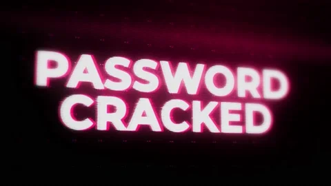 .PASSWORD CRACKED Warning Alert Error Message flashing on Screen, Computer Stock Footage 218973760