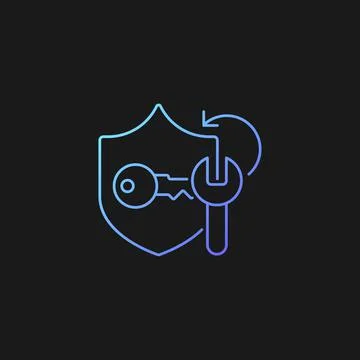 Password cracking gradient vector icon for dark theme Stock Illustration